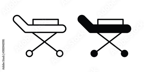 Stretcher icon vector logo. icons in solid, editable strokes.