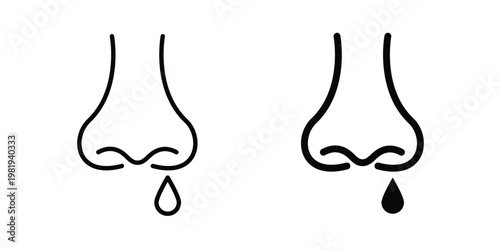 Stuffy nose icon vector logo. icons in solid, editable strokes.