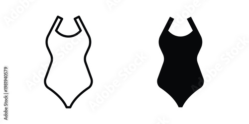 Swimsuit icon vector logo. icons in solid, editable strokes.