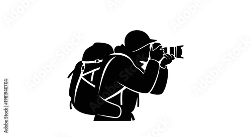 Man taking photo with camera equipment.
