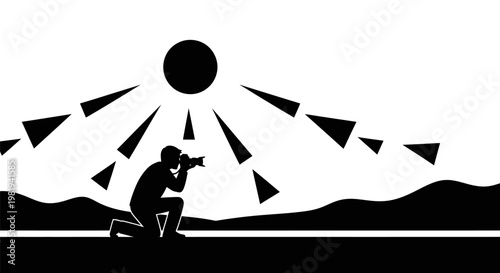 Man taking photo with camera.