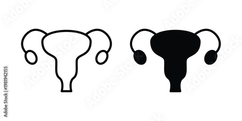 Uterus icon vector logo. icons in solid, editable strokes.