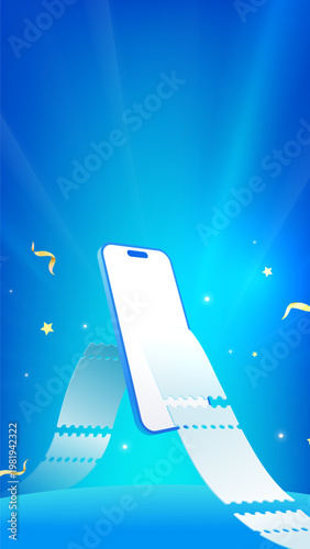 Digital Mobile Internet Super Sale Promotion Vertical Illustration