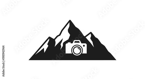 Camera in front of mountains.