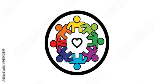 Diverse people holding hands together.