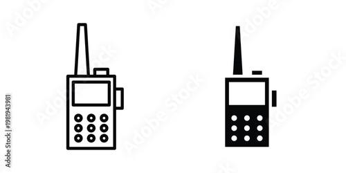 Walkie talkie icon vector logo. icons in solid, editable strokes.