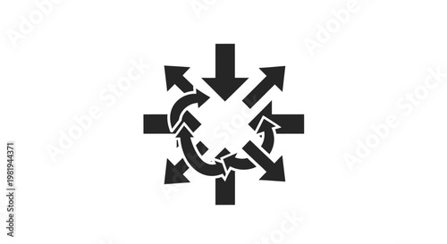 Black arrows in circular motion symbol.
