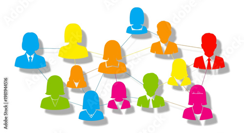 Diverse group of people network.