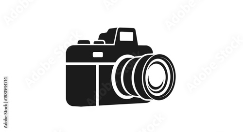 Black and white DSLR camera.