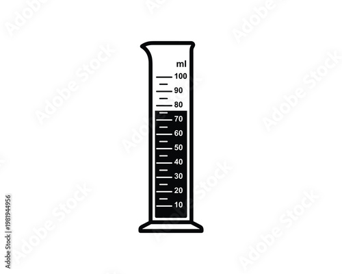 Graduated Glass Cylinder Measuring Volume Liquid Milliliters