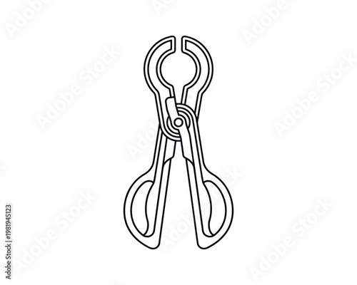 Crucible Tongs Vector Illustration Outline
