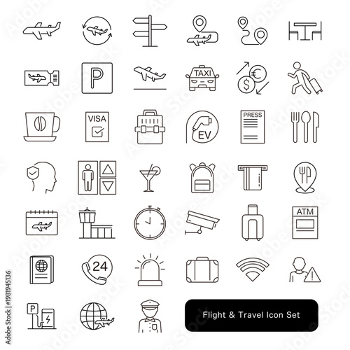 フライト・旅行アイコンセット