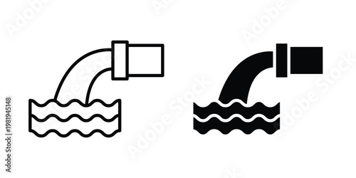 Waste water icon vector logo. icons in solid, editable strokes.