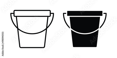Water bucket icon vector logo. icons in solid, editable strokes.