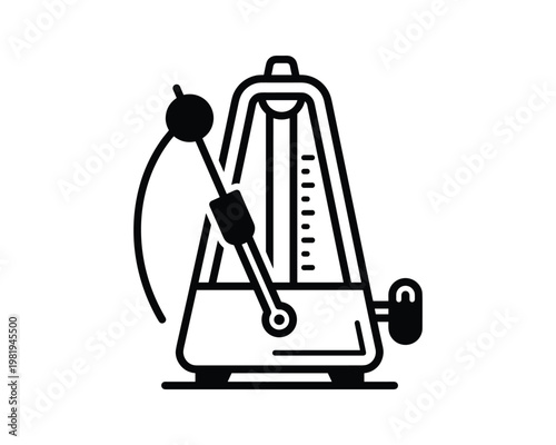 Detailed metronome vector line illustration EPS10 format