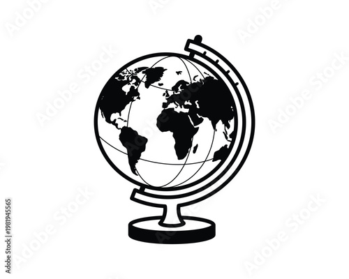 Detailed World Globe Illustration on Stand