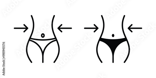 Weight loss icon vector logo. icons in solid, editable strokes.