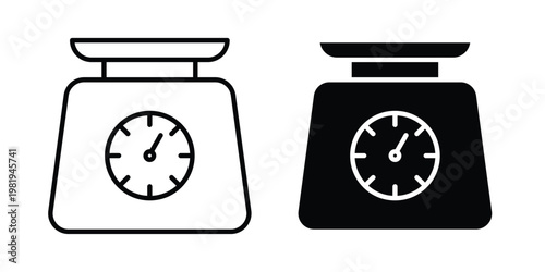 Weight scale icon vector logo. icons in solid, editable strokes.