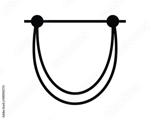 Double catenary curve design with hanging element vector