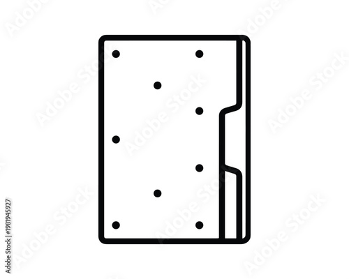 Drywall board vector illustration with round dot details and side tabs