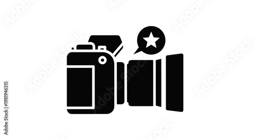 Camera with star rating symbol.