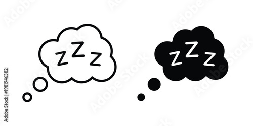 Zzz icon vector logo. icons in solid, editable strokes.