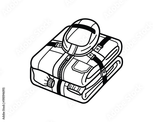 Folded Hazmat Suit Vector Illustration