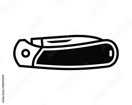 Folding pocket knife vector icon, modern style design