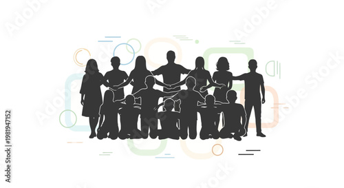 Diverse group of people standing together.