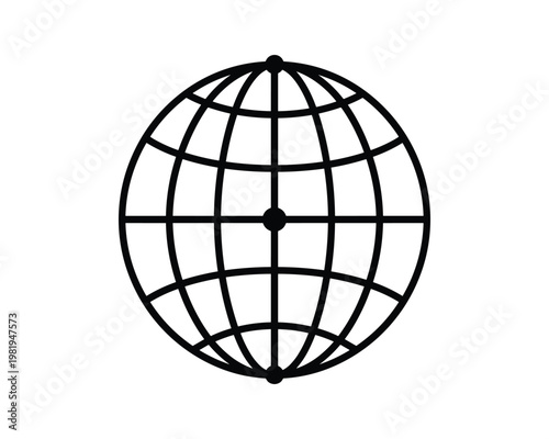 Globe with Latitude and Longitude Lines Icon