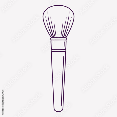 Makeup brush with long handle and round head