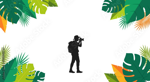 Silhouette of a male photographer standing.