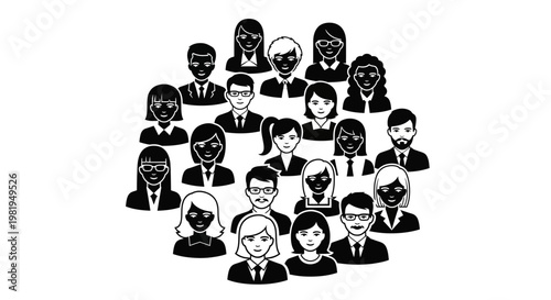 Diverse group of business people faces.