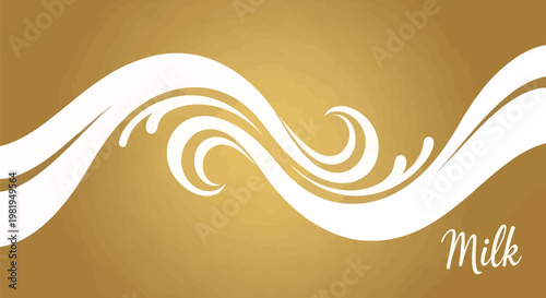 Milk swirl ribbon design featuring white curves.