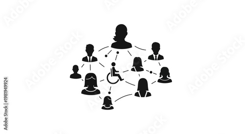 Diverse group of people network.