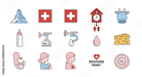 Set of medical and health care icons.