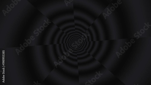 Dark hypnotic tunnel animation in seamless loop with radiating circles pattern for motion graphics and video background visuals