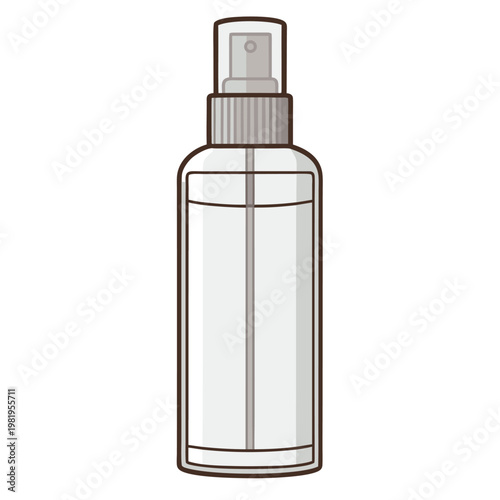 Clear spray bottle on a white background