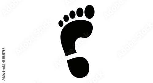 Black footprint icon on white background