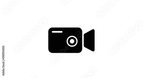 Video Camera Icon Silhouette - Simple Vector Illustration