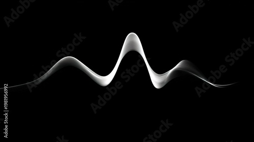 trough. Two sound waves, one smooth and one jagged, on a dark background. STEM education sheets, lab safety posters, designed for biotech research communications, supports STEM education.