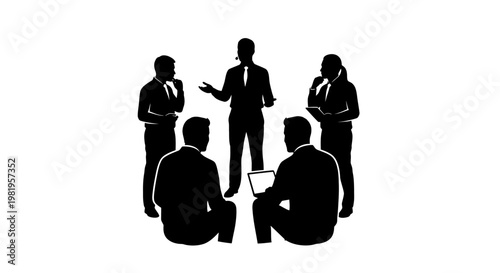 Business people in a meeting discussion.