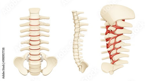 spinal. Diagrammatic cross-section of spinal disc protrusion, medical illustration. STEM education sheets, lab safety posters, designed for STEM education and laboratory safety posters.