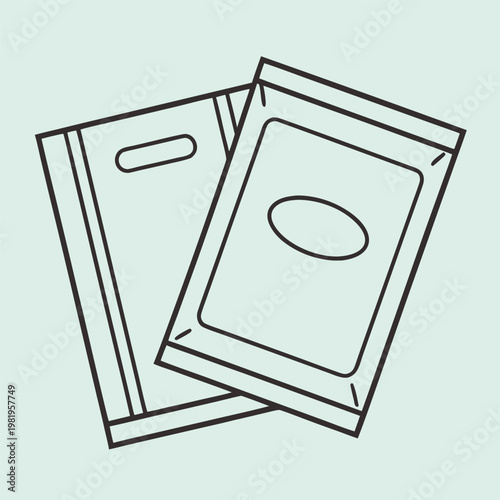 Black line of two resealable plastic bags line packaging product