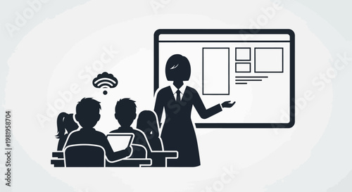 Businesswoman presenting to colleagues in meeting.