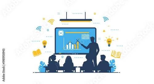 Businessman presenting to colleagues in meeting.