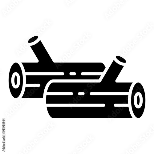 Stacked Wood Logs Icon