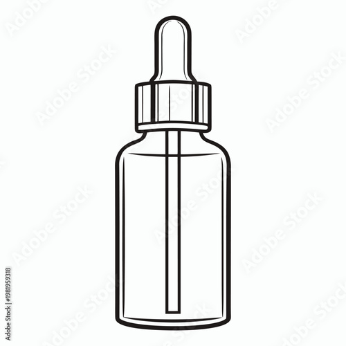 Black and white line of a dropper bottle clear