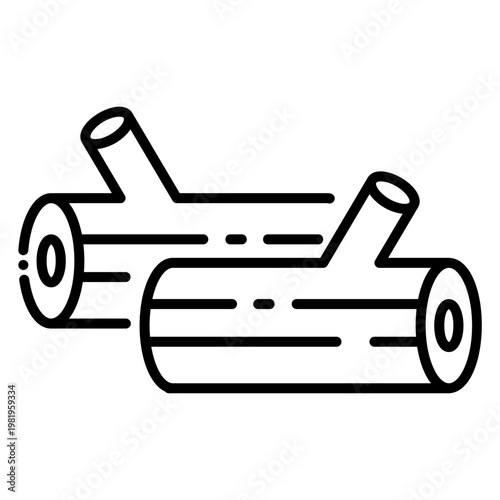 Log Pile Icon, Wooden Logs