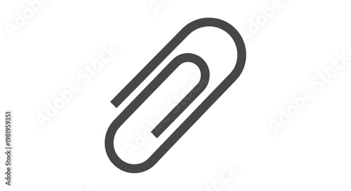 Simple paperclip icon for attachment or office supplies.